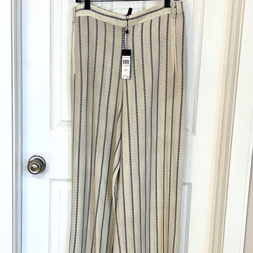 BCBGMaxazria lightweight elastic waist pants trousers size L ( 10 12 ) NWT NEW
